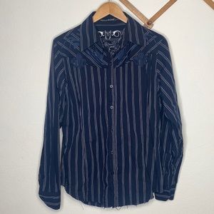 Monarchy Button Down with Embroidered Detail Size Large